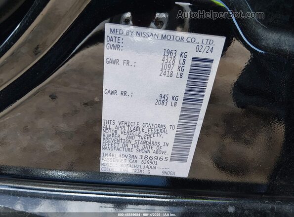 1N4BL4DV3RN386965 2024 NISSAN ALTIMA Black Вид підкапотного простору