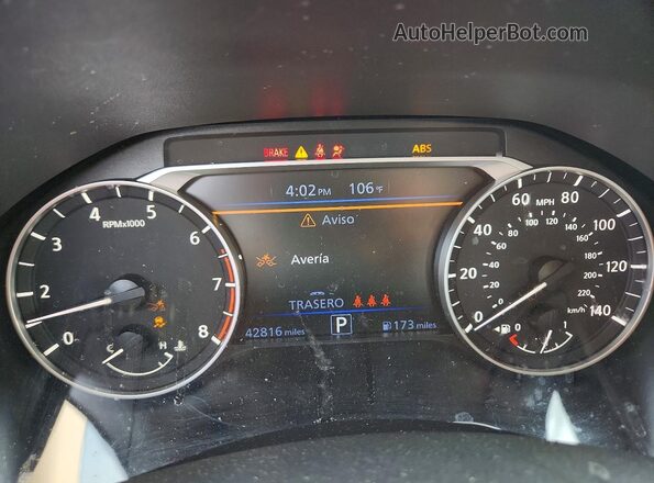 1N4BL4DV3SN322558 2025 NISSAN ALTIMA Black Widok zestawu wskaźników