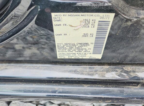 1N4BL4DV4MN407878 2021 NISSAN ALTIMA Black ძრავის განყოფილების ხედი