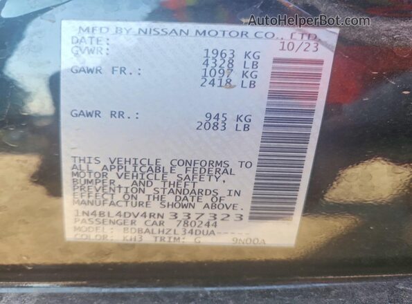 1N4BL4DV4RN337323 2024 NISSAN ALTIMA Black 
