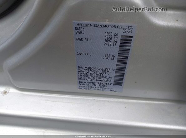 1N4BL4DV4RN389440 2024 NISSAN ALTIMA Silver Vista del compartimento del motor