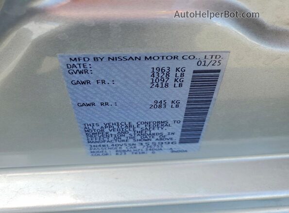 1N4BL4DV5SN355996 2025 NISSAN ALTIMA Silver Vista del compartimento del motor