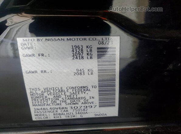 1N4BL4DV6RN307997 2024 NISSAN ALTIMA Black Vista del compartimento del motor