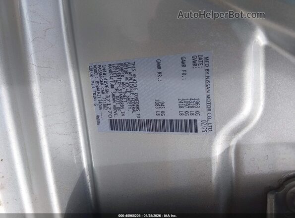 1N4BL4DV6SN371270 2025 NISSAN ALTIMA Серебряный Вид подкапотного пространства