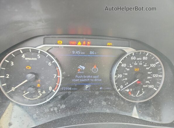 1N4BL4DV9KC135496 2019 NISSAN ALTIMA White ხელსაწყოთა პანელის ხედი