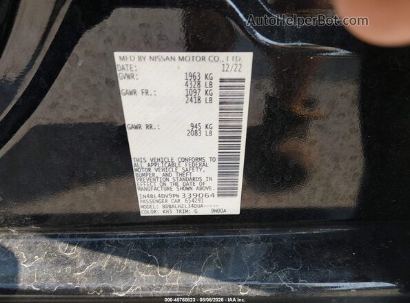 1N4BL4DV9PN339064 2023 NISSAN ALTIMA Black ძრავის განყოფილების ხედი
