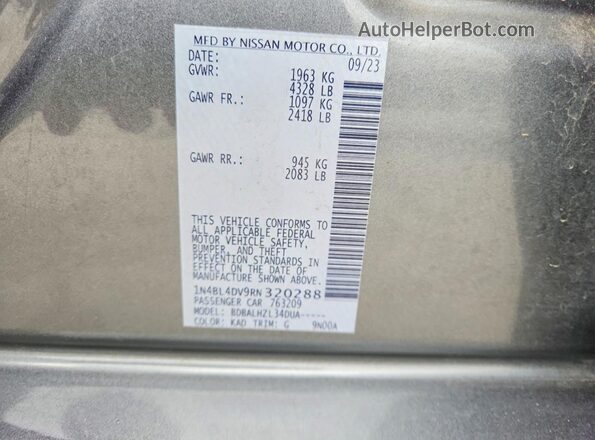 1N4BL4DV9RN320288 2024 NISSAN ALTIMA Серебряный Вид подкапотного пространства