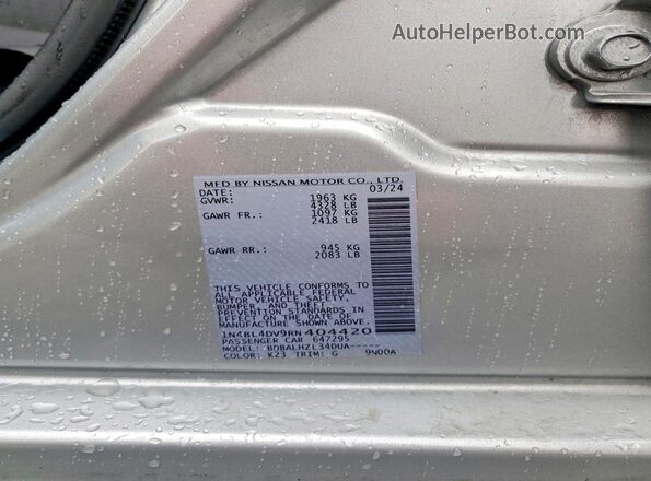 1N4BL4DV9RN404420 2024 NISSAN ALTIMA White ძრავის განყოფილების ხედი