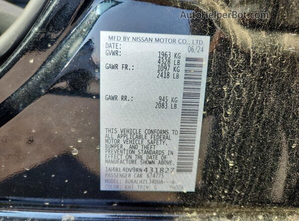 1N4BL4DV9RN431827 2024 NISSAN ALTIMA Black ძრავის განყოფილების ხედი