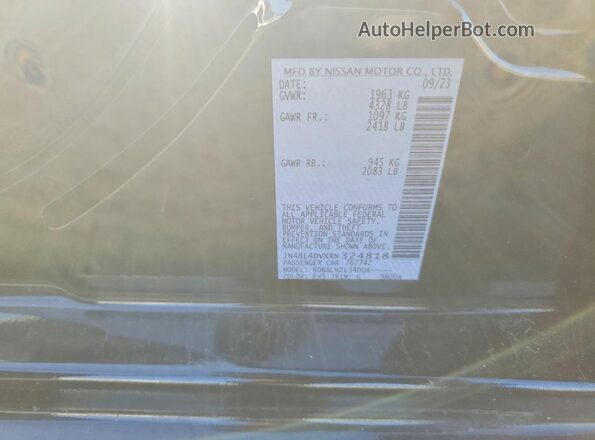 1N4BL4DVXRN324818 2024 NISSAN ALTIMA Черный Вид подкапотного пространства
