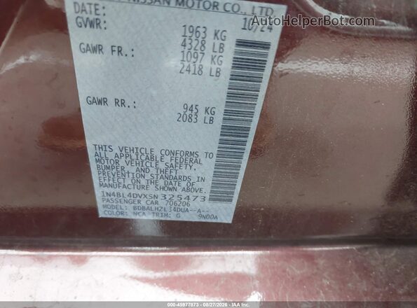 1N4BL4DVXSN325473 2025 NISSAN ALTIMA Бордовый Вид подкапотного пространства