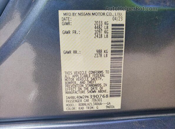1N4BL4DW2PN390768 2023 NISSAN ALTIMA Gray Engine compartment view