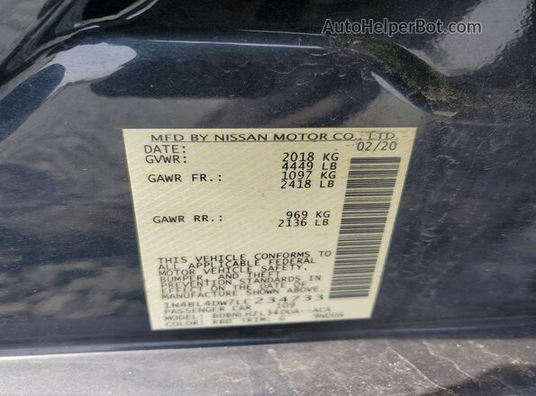 1N4BL4DW7LC234733 2020 NISSAN ALTIMA Blue Շարժիչի բաժամունքի տեսք