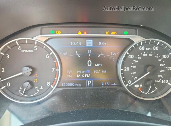 1N4BL4EV3KC254482 2019 NISSAN ALTIMA Угольный Вид щитка приборов