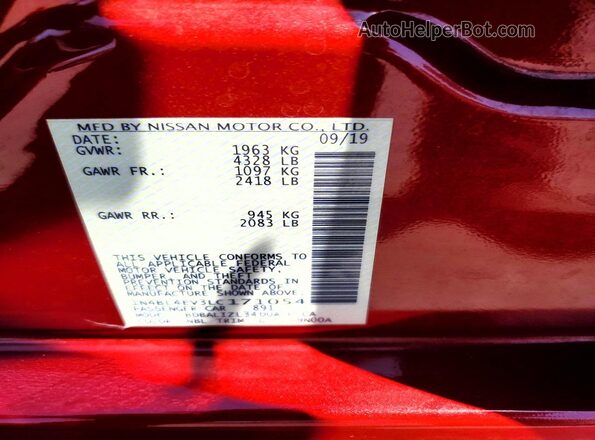 1N4BL4EV3LC171054 2020 NISSAN ALTIMA Red Widok komory silnika