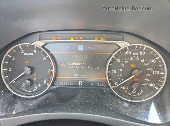 1N4BL4EV5KC170079 2019 NISSAN ALTIMA Gray Vista del cuadro de instrumentos