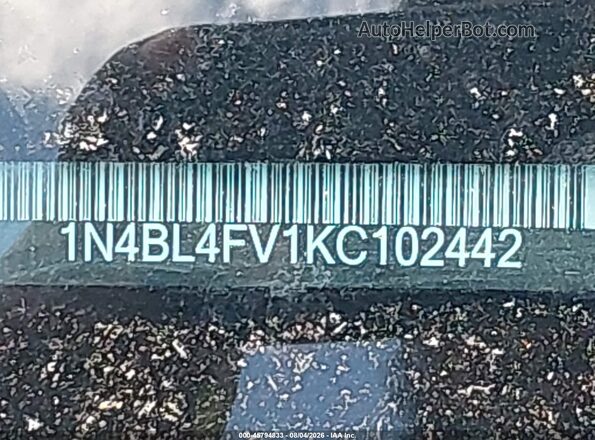 1N4BL4FV1KC102442 2019 NISSAN ALTIMA Gray ძრავის განყოფილების ხედი