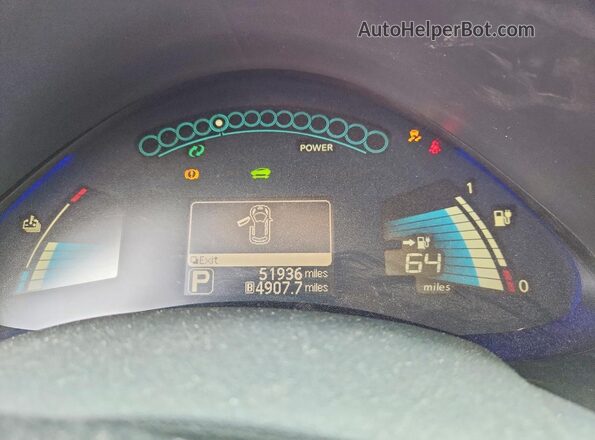 1N4BZ0CP0GC313569 2016 NISSAN LEAF Burgundy ხელსაწყოთა პანელის ხედი