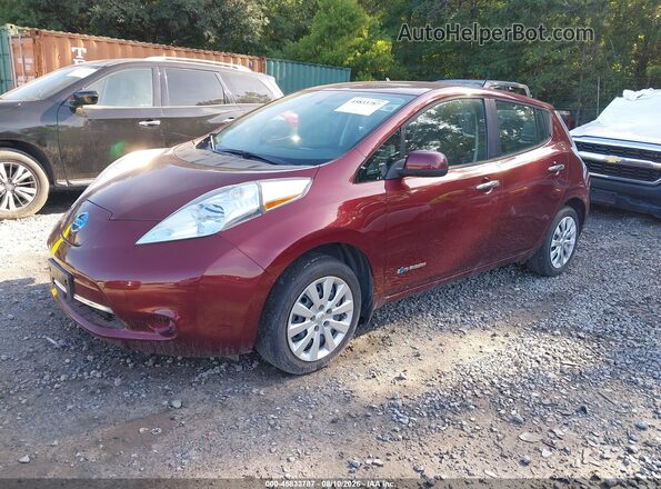 1N4BZ0CP0GC314527 2016 NISSAN LEAF Red წინა მარცხენა ხედი სამი მეოთხედიდან