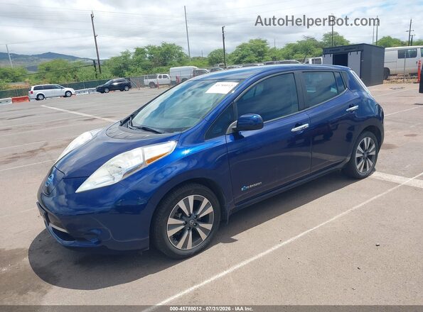 1N4BZ0CP6GC307727 2016 NISSAN LEAF Blue წინა მარცხენა ხედი სამი მეოთხედიდან