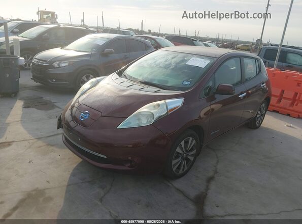 1N4BZ0CP7GC303475 2016 NISSAN LEAF Burgundy წინა მარცხენა ხედი სამი მეოთხედიდან