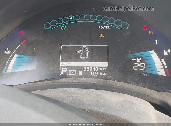 1N4BZ0CP7GC303475 2016 NISSAN LEAF Burgundy უკანა სავარძლების ხედი