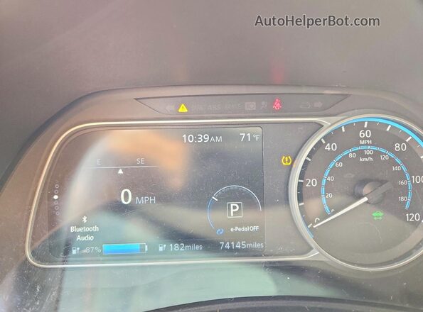 1N4BZ1CP4KC312956 2019 NISSAN LEAF Серый Вид щитка приборов