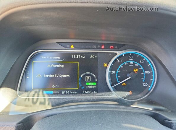 1N4BZ1CP7KC319934 2019 NISSAN LEAF Белый Вид щитка приборов