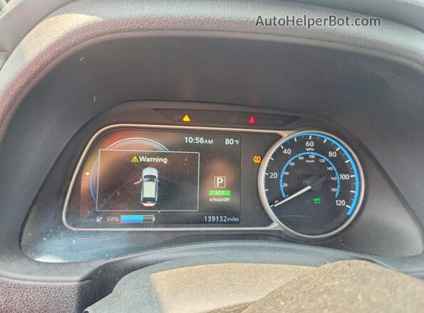 1N4BZ1CP8KC320817 2019 NISSAN LEAF Silver Вид щитка приладів