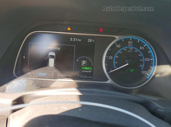1N4BZ1CP9KC310815 2019 NISSAN LEAF Белый Вид щитка приборов