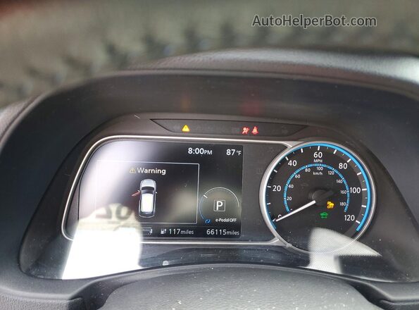 1N4BZ1DP8LC307078 2020 NISSAN LEAF White ხელსაწყოთა პანელის ხედი
