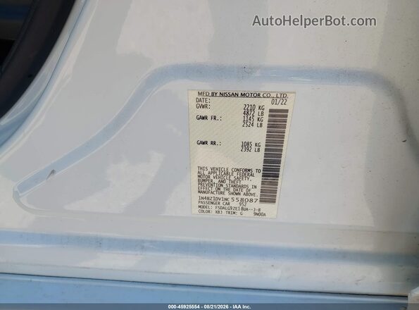 1N4BZ1DV1NC558087 2022 NISSAN LEAF White Widok komory silnika