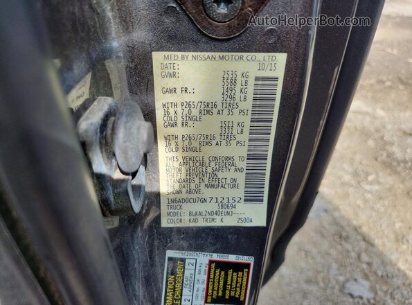 1N6AD0CU7GN712152 2016 NISSAN FRONTIER Серый Вид подкапотного пространства