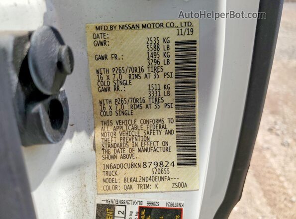 1N6AD0CU8KN879824 2019 NISSAN FRONTIER White Engine compartment view