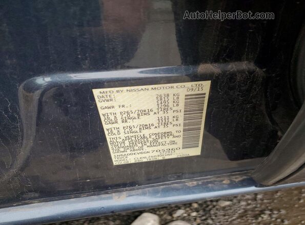 1N6AD0EV6GN705960 2016 NISSAN FRONTIER Blue Շարժիչի բաժամունքի տեսք