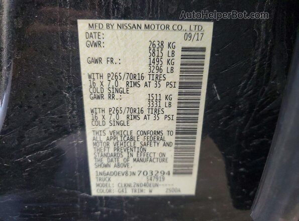 1N6AD0EV8JN703294 2018 NISSAN FRONTIER Black Widok komory silnika