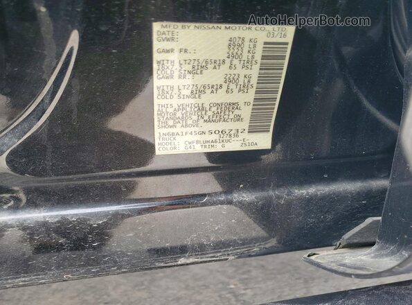 1N6BA1F45GN506732 2016 NISSAN TITAN Черный Вид подкапотного пространства