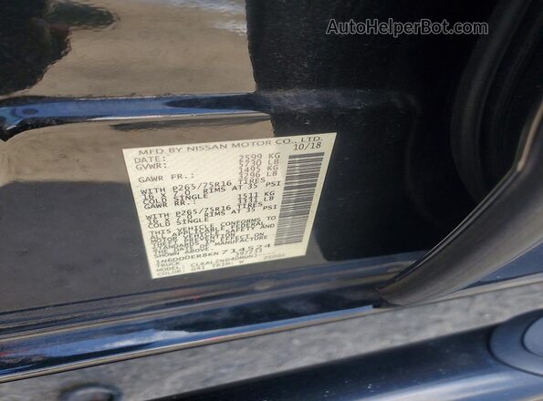 1N6DD0ER8KN714524 2019 NISSAN FRONTIER Black Շարժիչի բաժամունքի տեսք