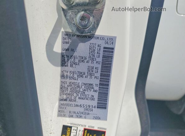 1N6ED1CL1RN655934 2024 NISSAN FRONTIER White Vista del compartimento del motor