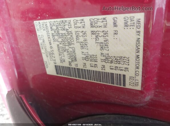 1N6ED1EK1NN656239 2022 NISSAN FRONTIER Red Вид підкапотного простору