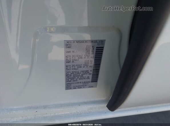 1N6ED1FJ2RN618000 2024 NISSAN FRONTIER White Engine compartment view