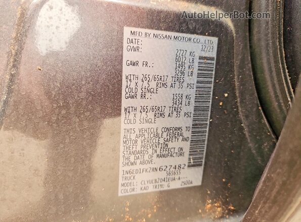 1N6ED1FK2RN627482 2024 NISSAN FRONTIER Gray Vista del compartimento del motor