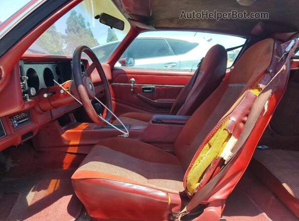 1Q87L9L644362 1979 CHEVROLET CAMARO Burgundy Вид салону спереду