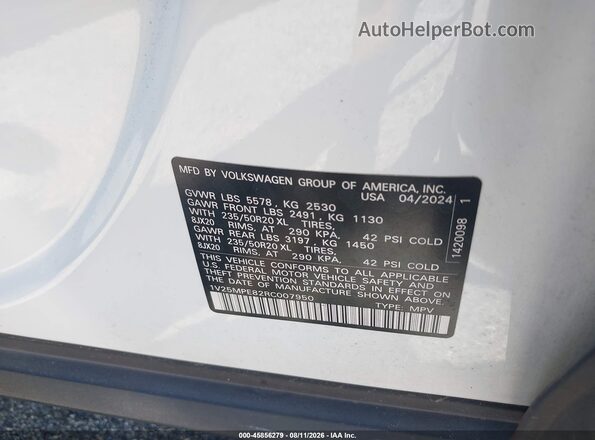 1V25MPE82RC007950 2024 VOLKSWAGEN ID.4 White Вид підкапотного простору
