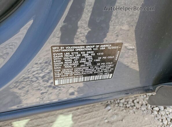 1V2AE2CA3RC214769 2024 VOLKSWAGEN ATLAS Gray VIN კოდის სტიკერის ხედი