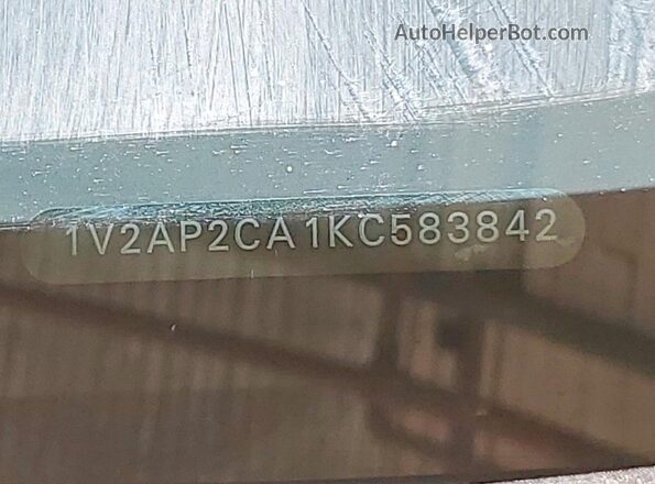 1V2AP2CA1KC583842 2019 VOLKSWAGEN ATLAS Gray Vista de la etiqueta del VIN