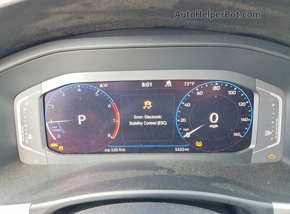 1V2BE2CA8MC205496 2021 VOLKSWAGEN ATLAS Gray Instrument cluster view