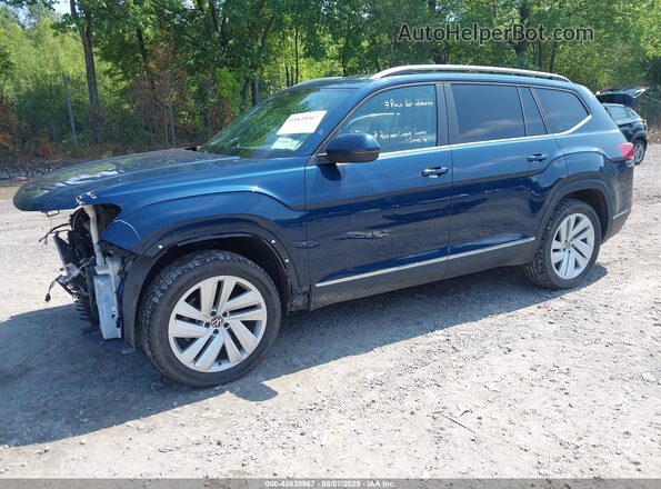 1V2BR2CA1MC597094 2021 VOLKSWAGEN ATLAS Blue წინა მარცხენა ხედი სამი მეოთხედიდან