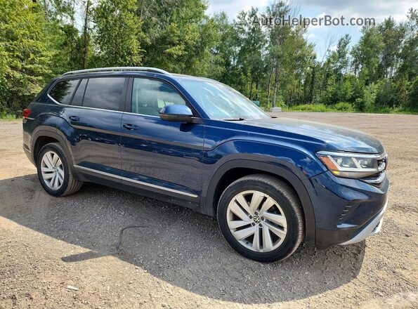 1V2BR2CA8MC577103 2021 VOLKSWAGEN ATLAS Синий Передняя правая четверть