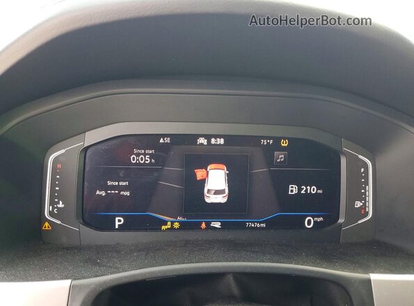 1V2CE2CA1MC234049 2021 VOLKSWAGEN ATLAS White ხელსაწყოთა პანელის ხედი
